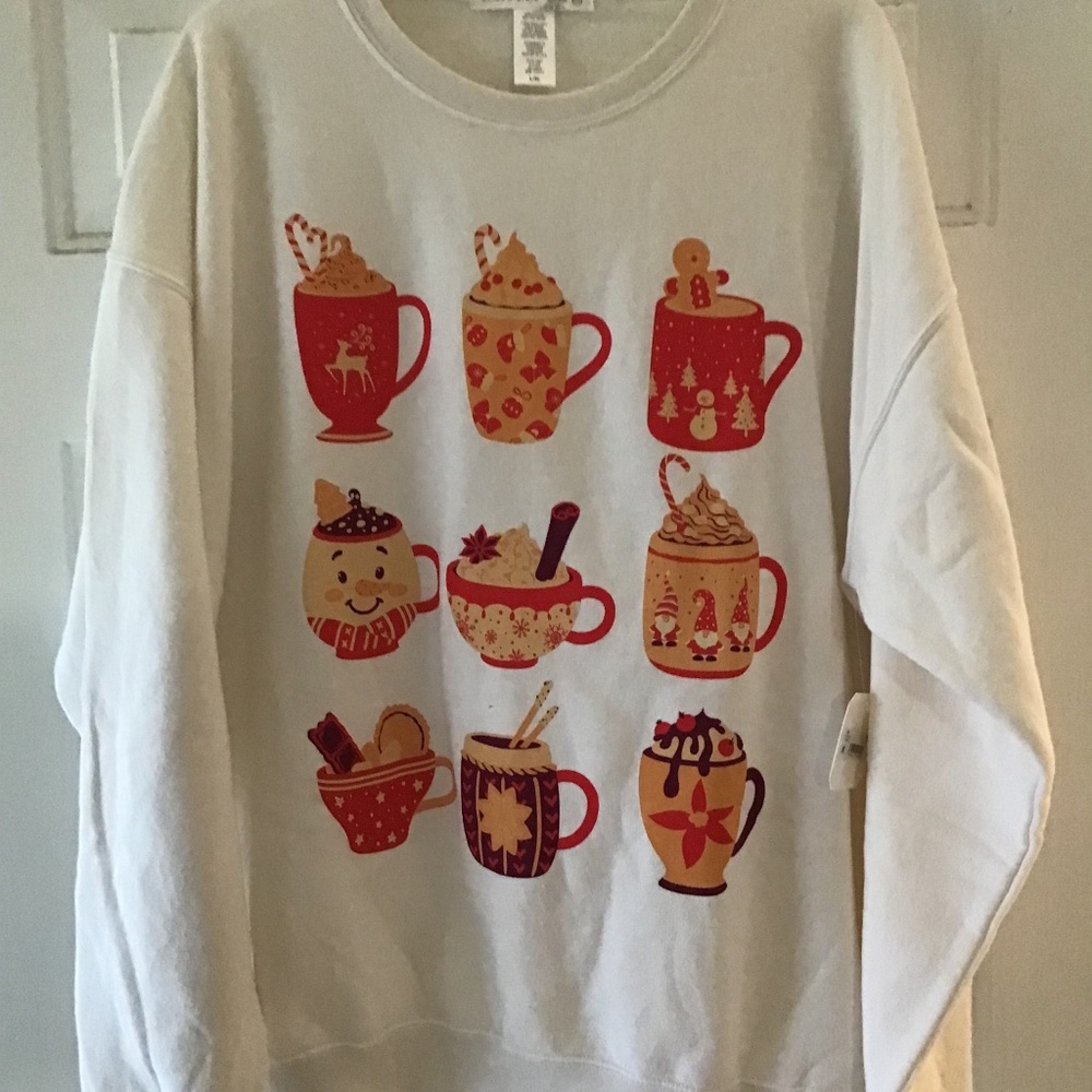 NWT CHRISTMAS MUG PULLOVER FROM ALTAR’D STATE SIZE L/XL